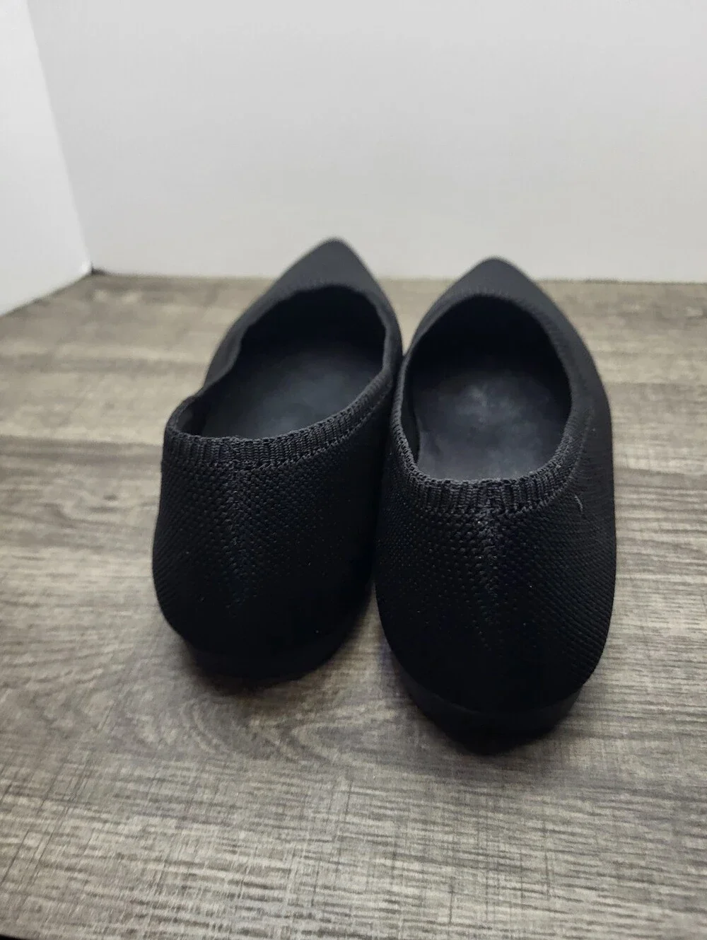 VIVAIA Aria Black Knit Slip on Washable Pointed Toe Ballet Flats EU 42 US 10.5